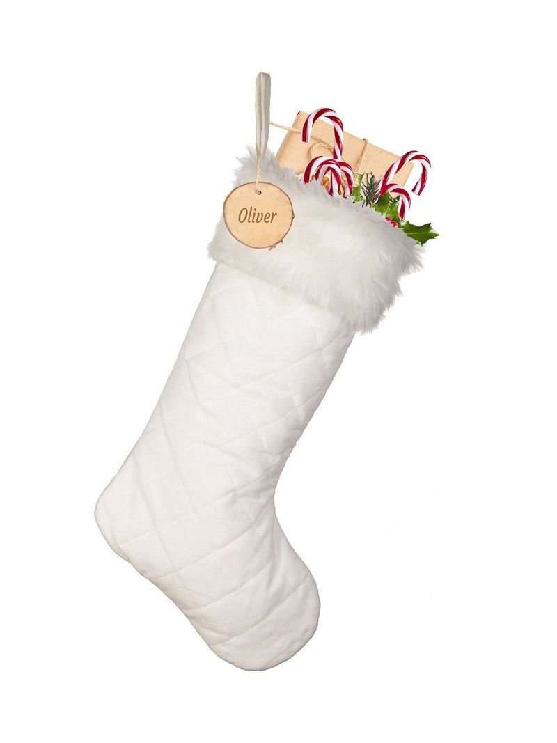 Dibor personalised Christmas stocking with quilted finish - British product