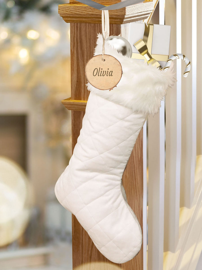 Dibor personalised Christmas stocking with quilted finish - British product