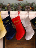 Dibor personalised velvet Christmas stocking H46xW26cm - British product