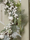Dibor personalised Christmas wreath natural branches white berries, imported from the UK