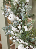 Dibor personalised Christmas wreath natural branches white berries, imported from the UK