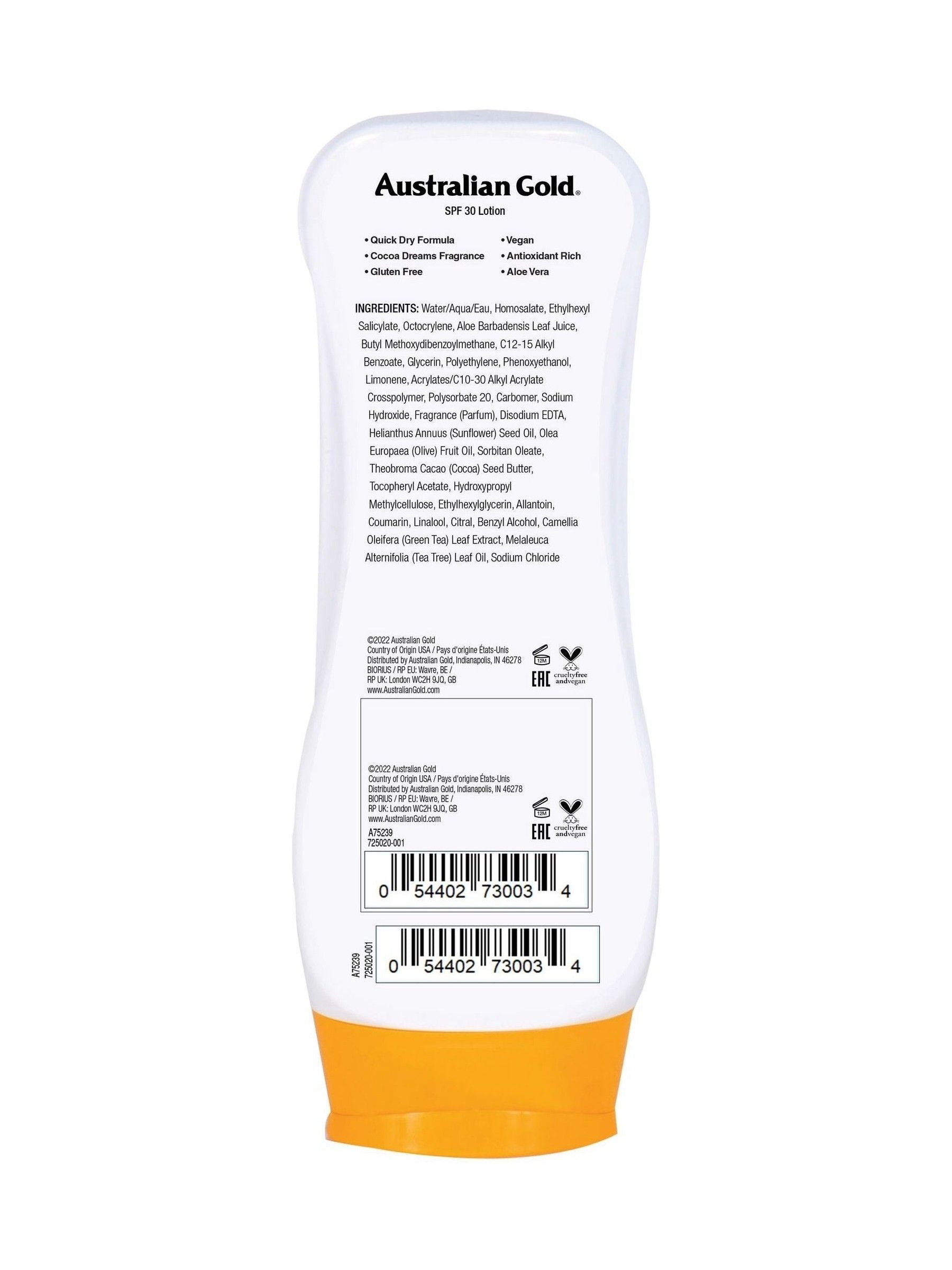 Australian Gold SPF 30 Ultimate Hydration Lotion Suncream 237ml - British product