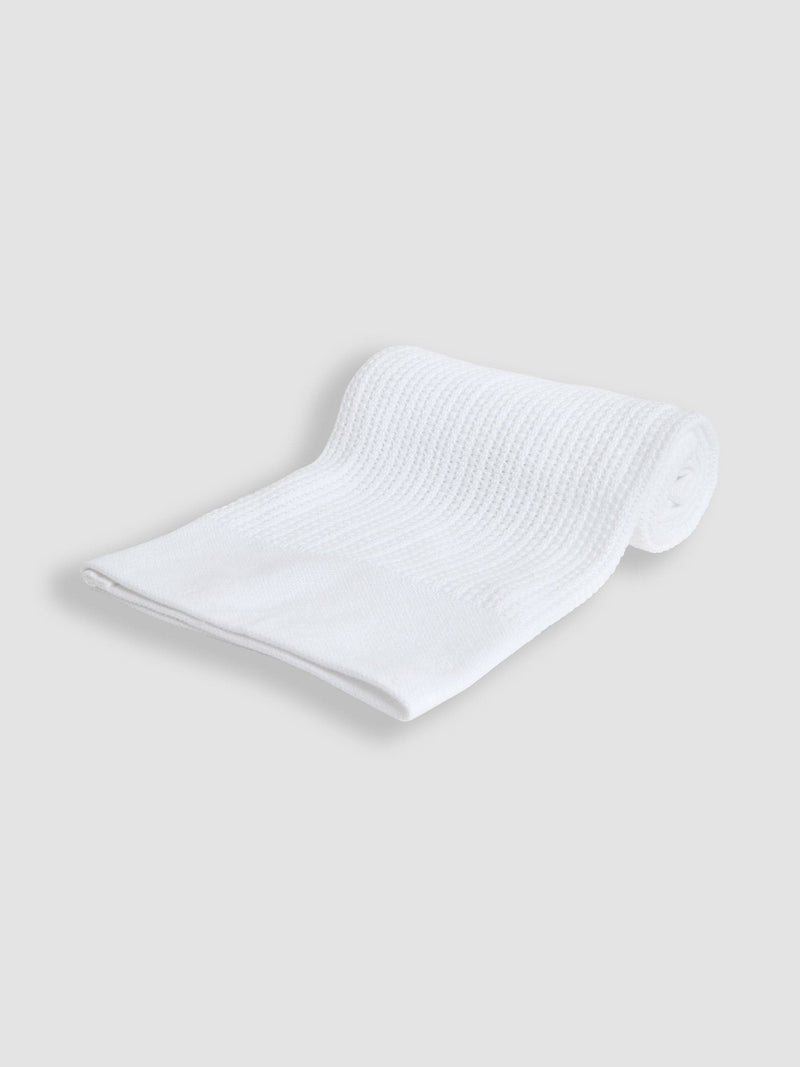 JoJo Maman Bébé white woven cellular blanket (British brand)