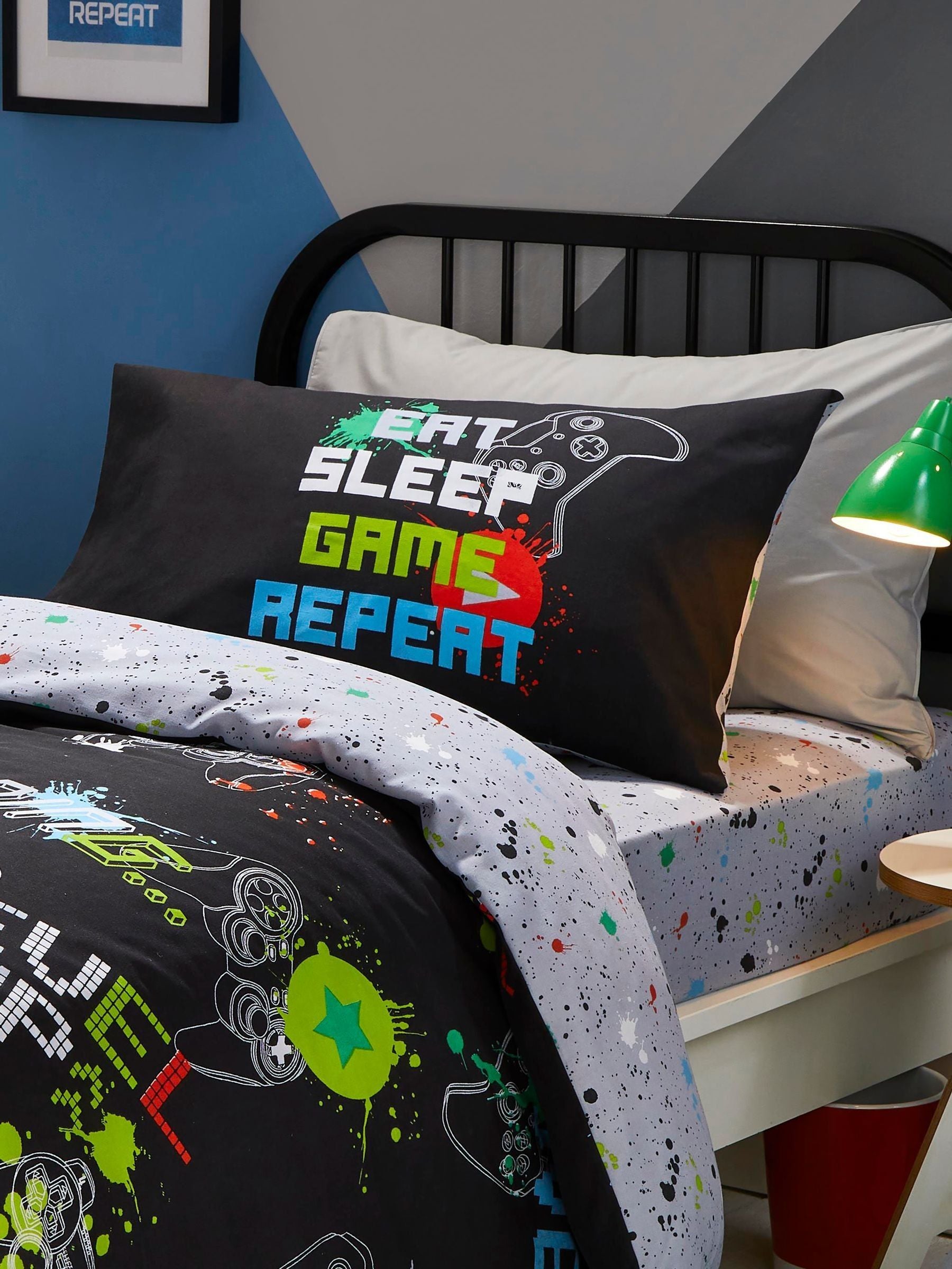 Bedlam Black Game Glow in the Dark Duvet Cover Set