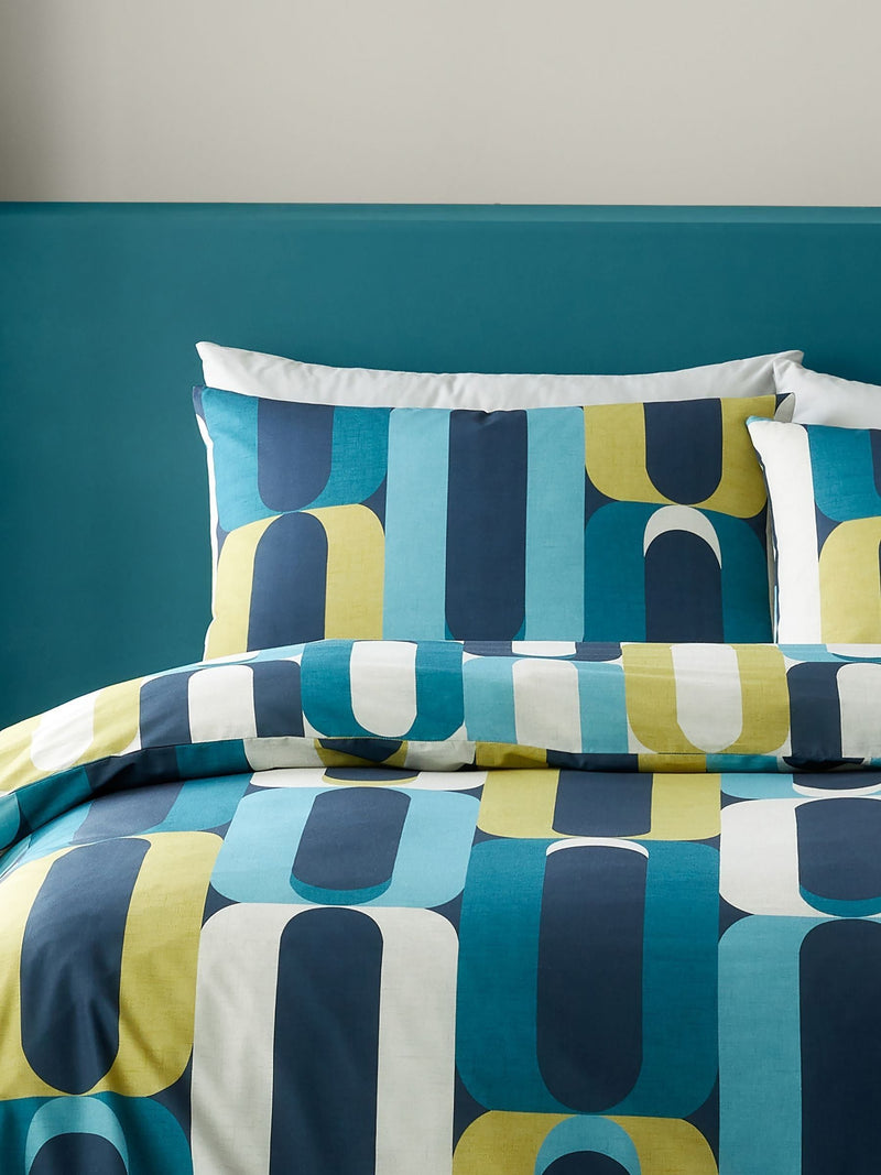Fusion Blue Orea Easycare Duvet Cover Set