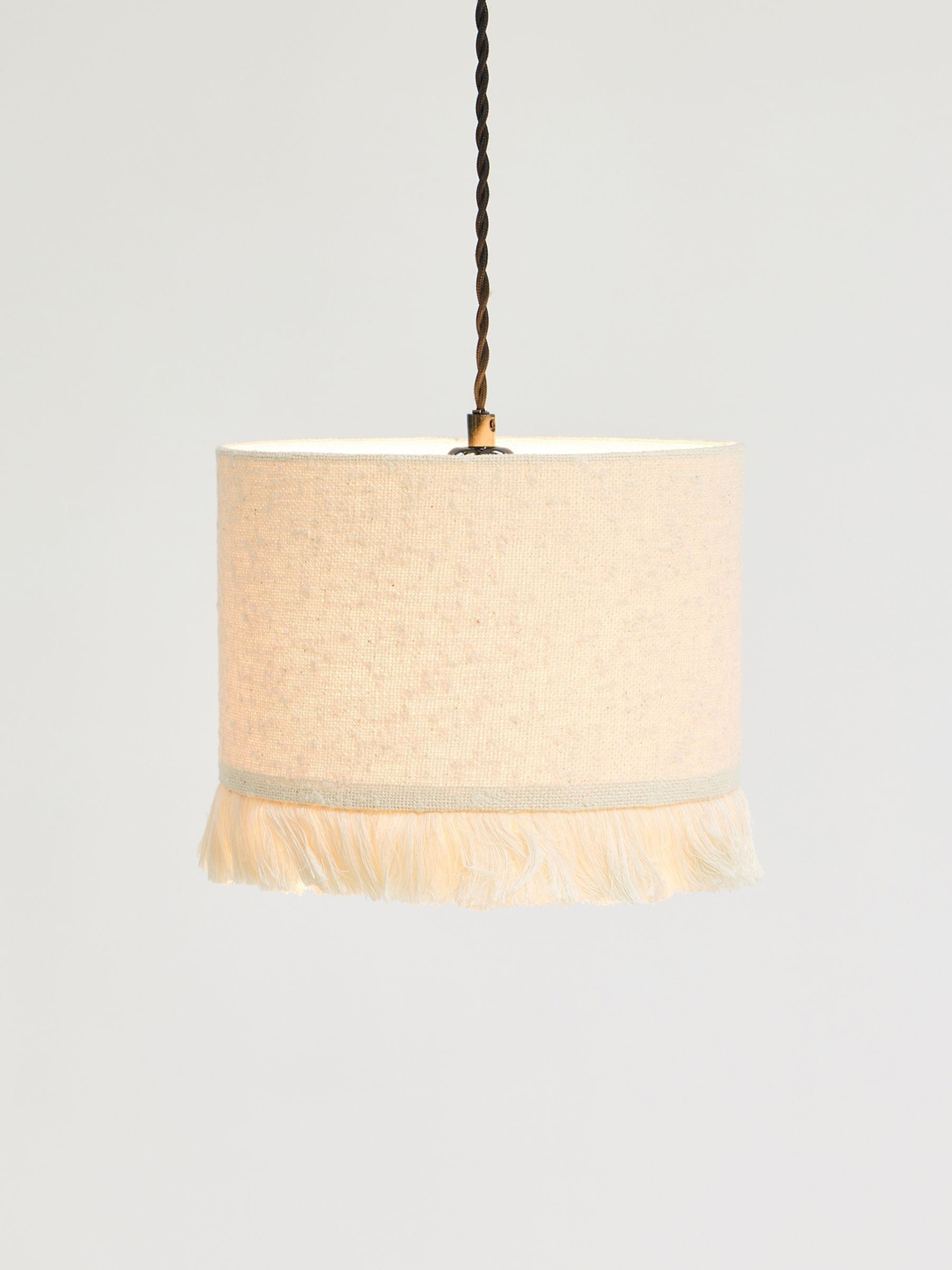Oliver Bonas boucle tassel drum lamp shade small (British brand)