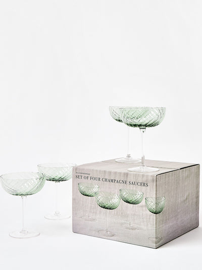 Oliver Bonas Grüne Elena Swirl Sektkelche Set aus vier
