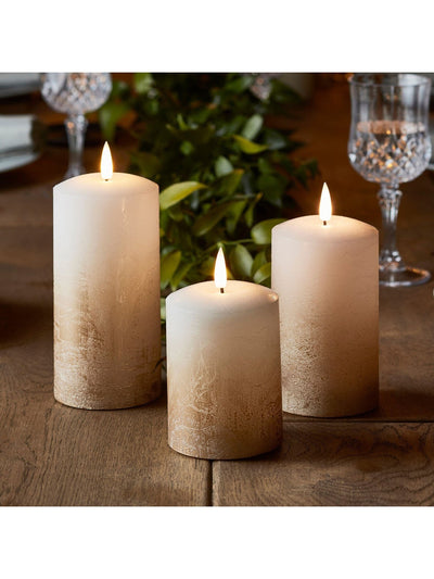 Next Lights4fun TruGlow Bronse Ombre LED-søylelys Trio 15 cm - Kjøp online hos McGrocer