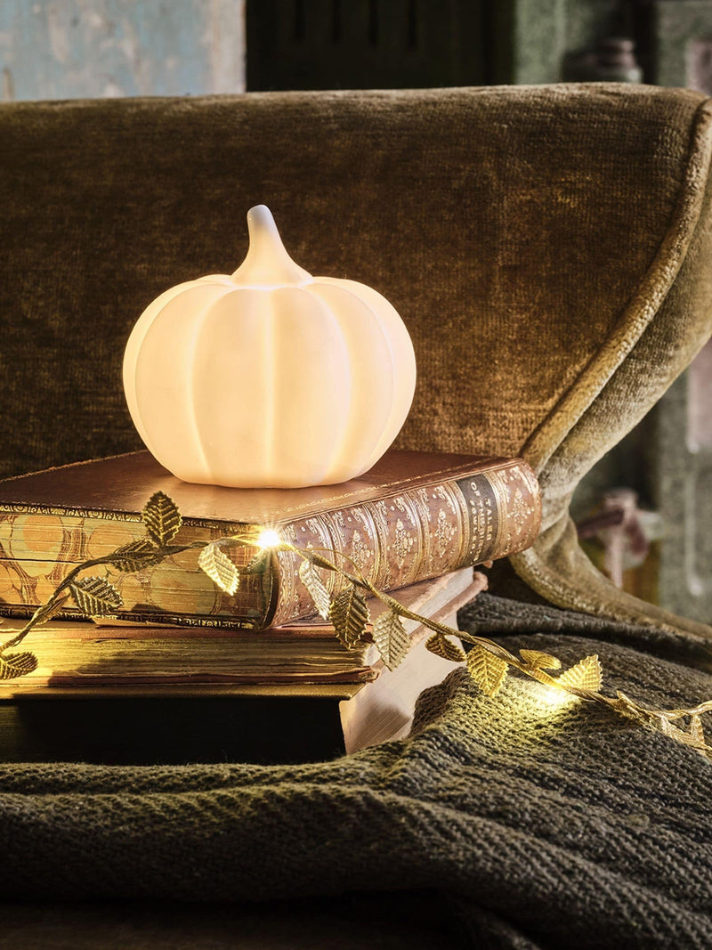 Lights4fun ceramic pumpkin trio with LED lights - British product