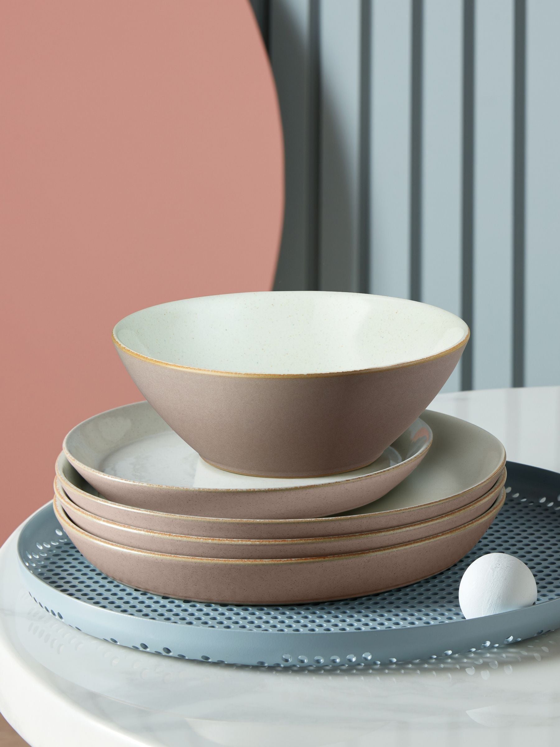Denby Cream Impression 12-Piece Tableware Dinner Set