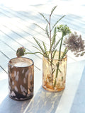 OYOY Living Smoke Jali Hurricane glass lantern 13x13x19cm, imported from the UK
