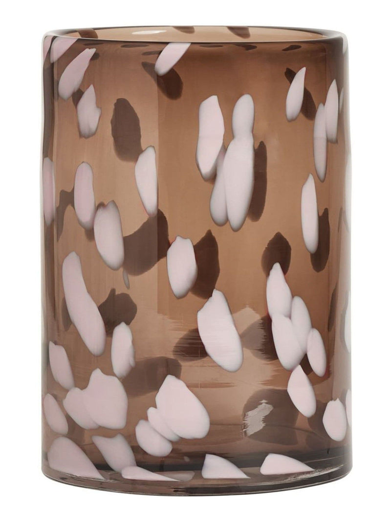 OYOY Living Smoke Jali Hurricane glass lantern 13x13x19cm, imported from the UK
