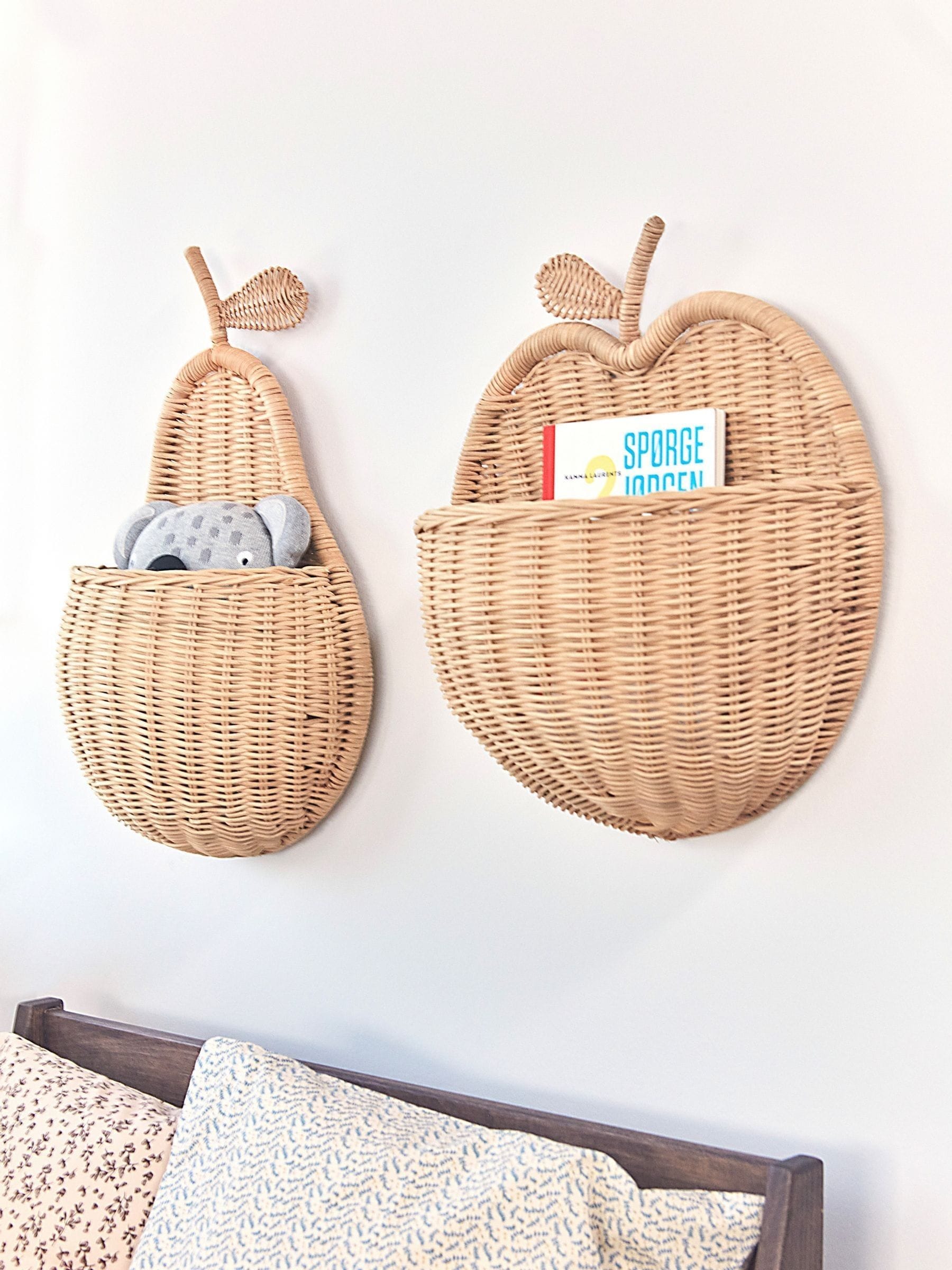 OYOY Mini Pear Wall Basket rattan storage (British brand)