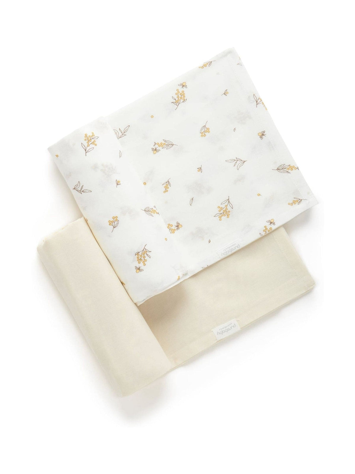 Purebaby Natural cotton muslin wraps 2 pack (British brand)