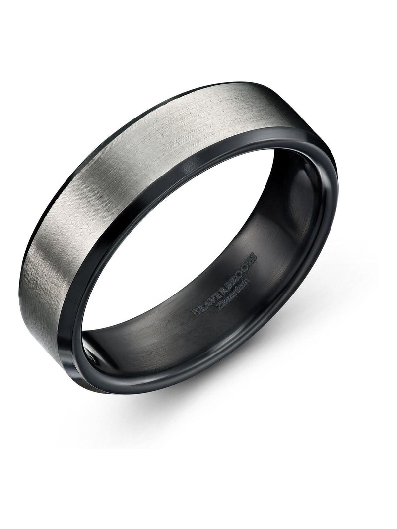 Beaverbrooks black zirconium men's ring 6mm width - British product
