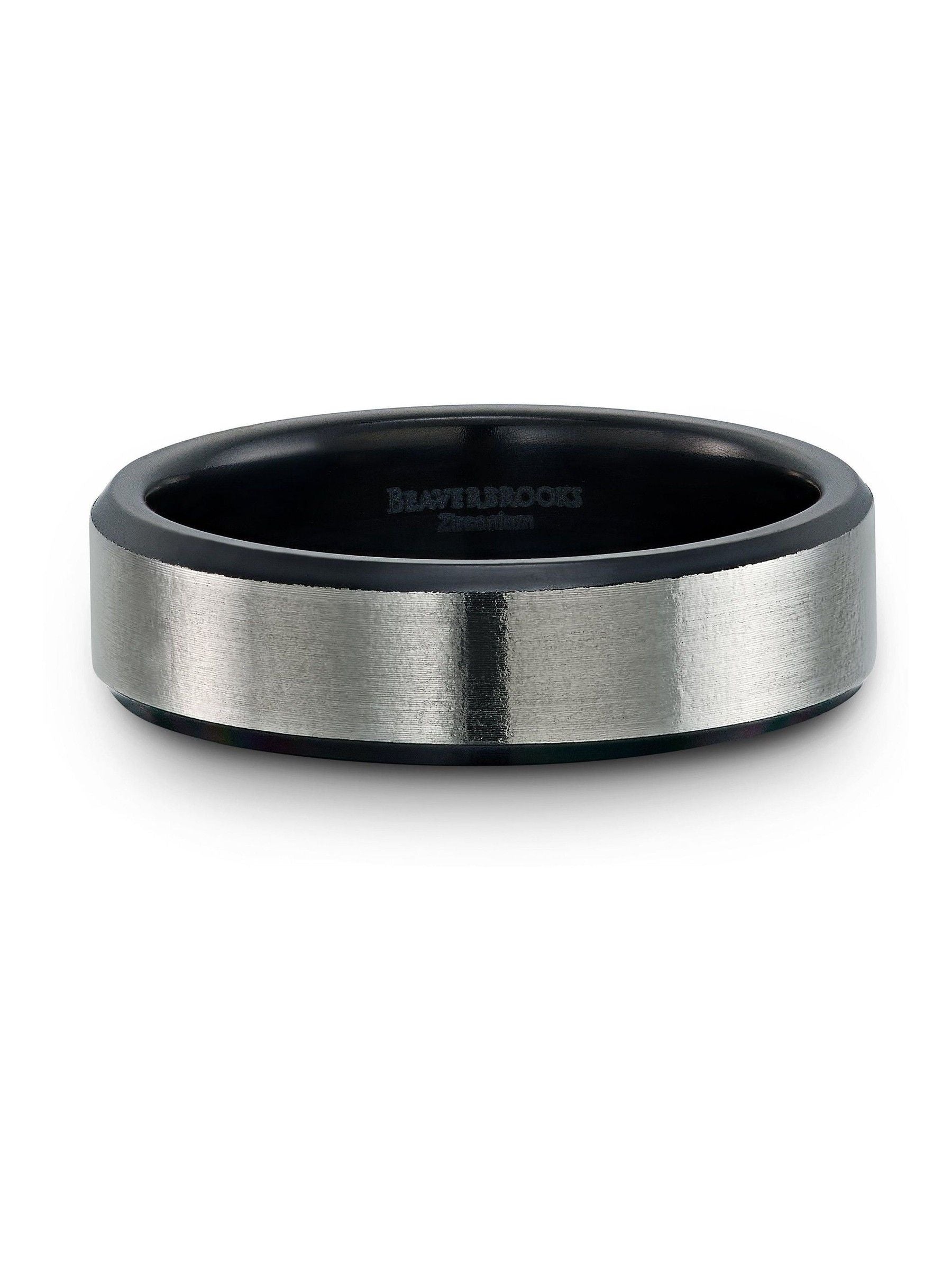 Beaverbrooks black zirconium men's ring 6mm width - British product