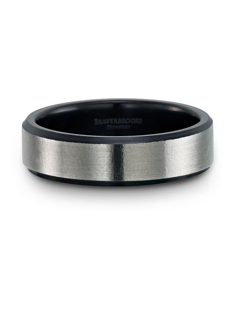 Beaverbrooks black zirconium men's ring 6mm width - British product