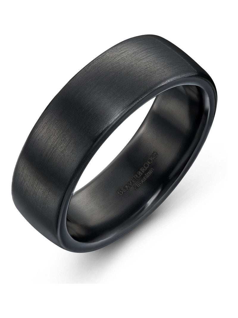Beaverbrooks black zirconium ring 7mm - British product