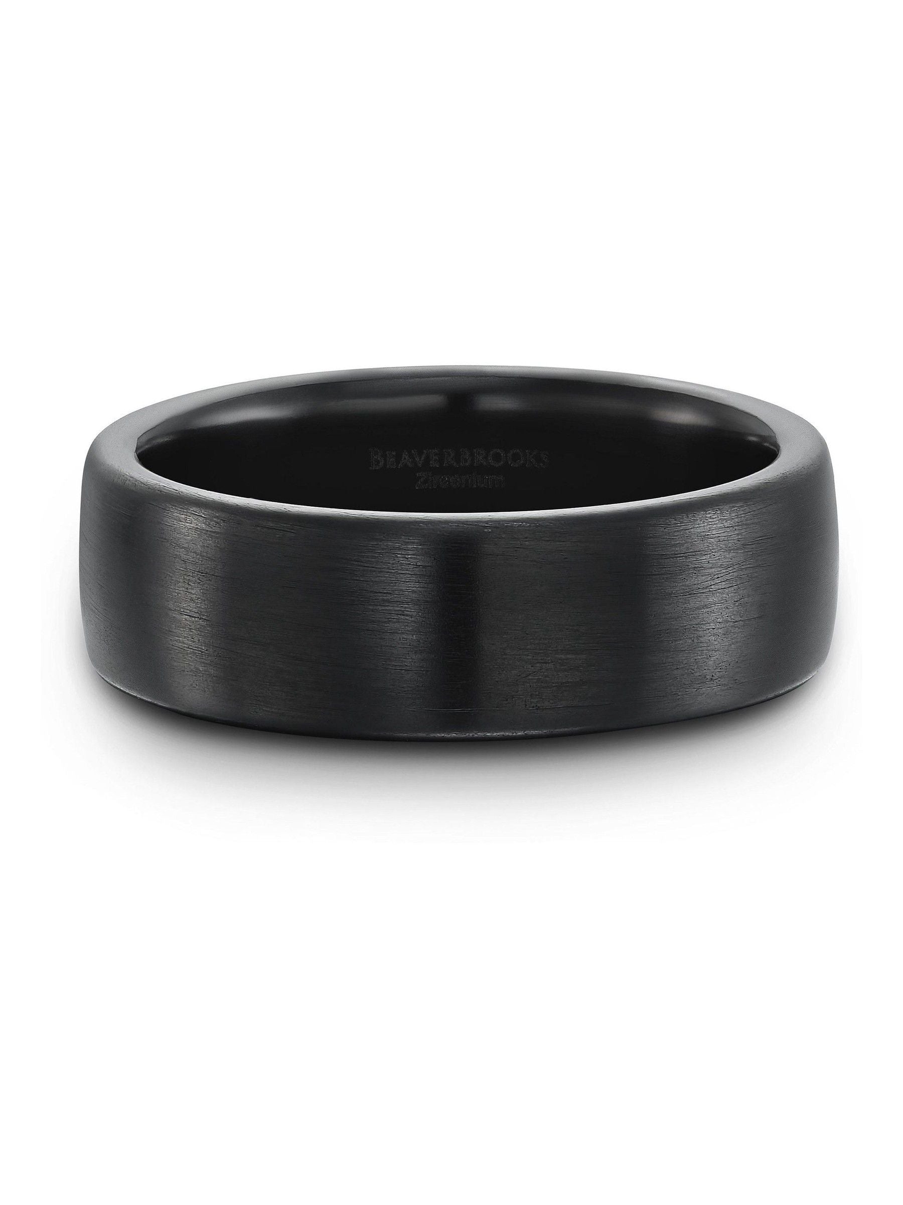 Beaverbrooks black zirconium ring 7mm - British product