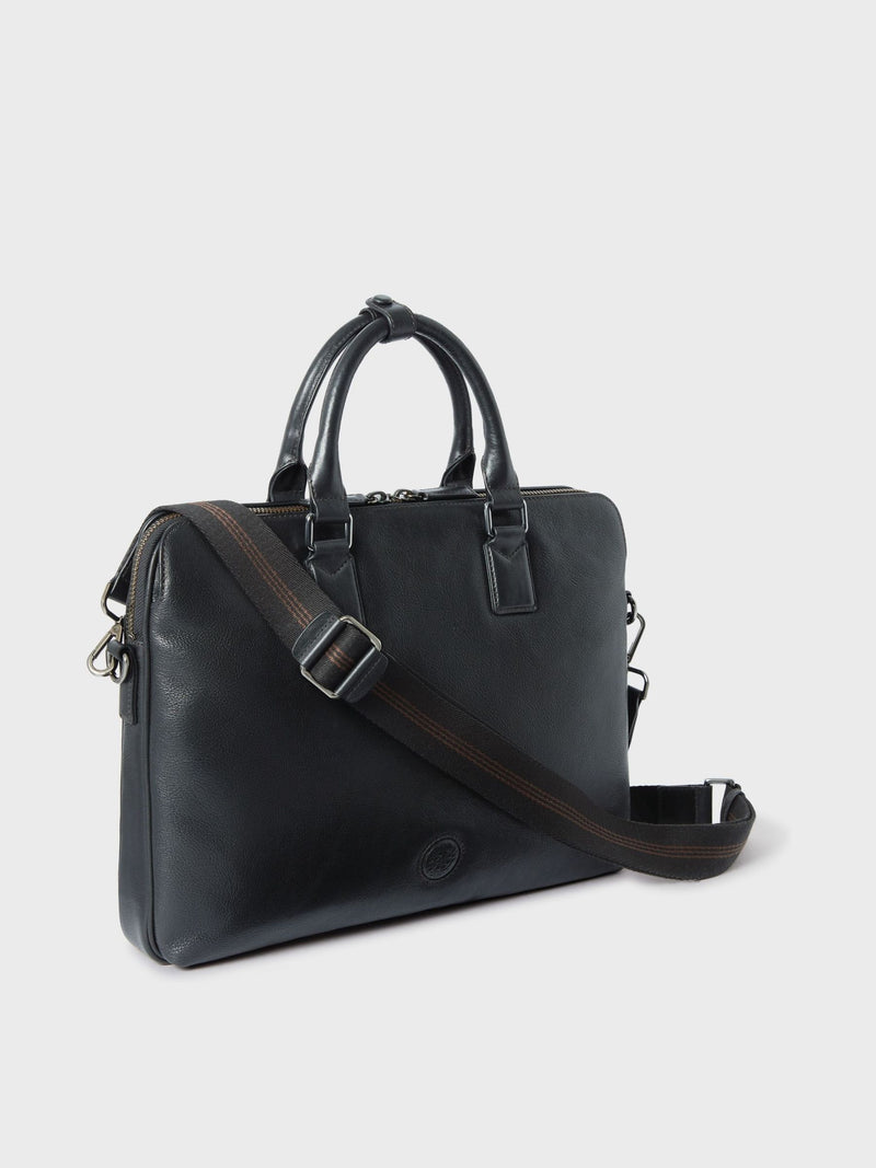 Osprey London black leather laptop bag (British brand)