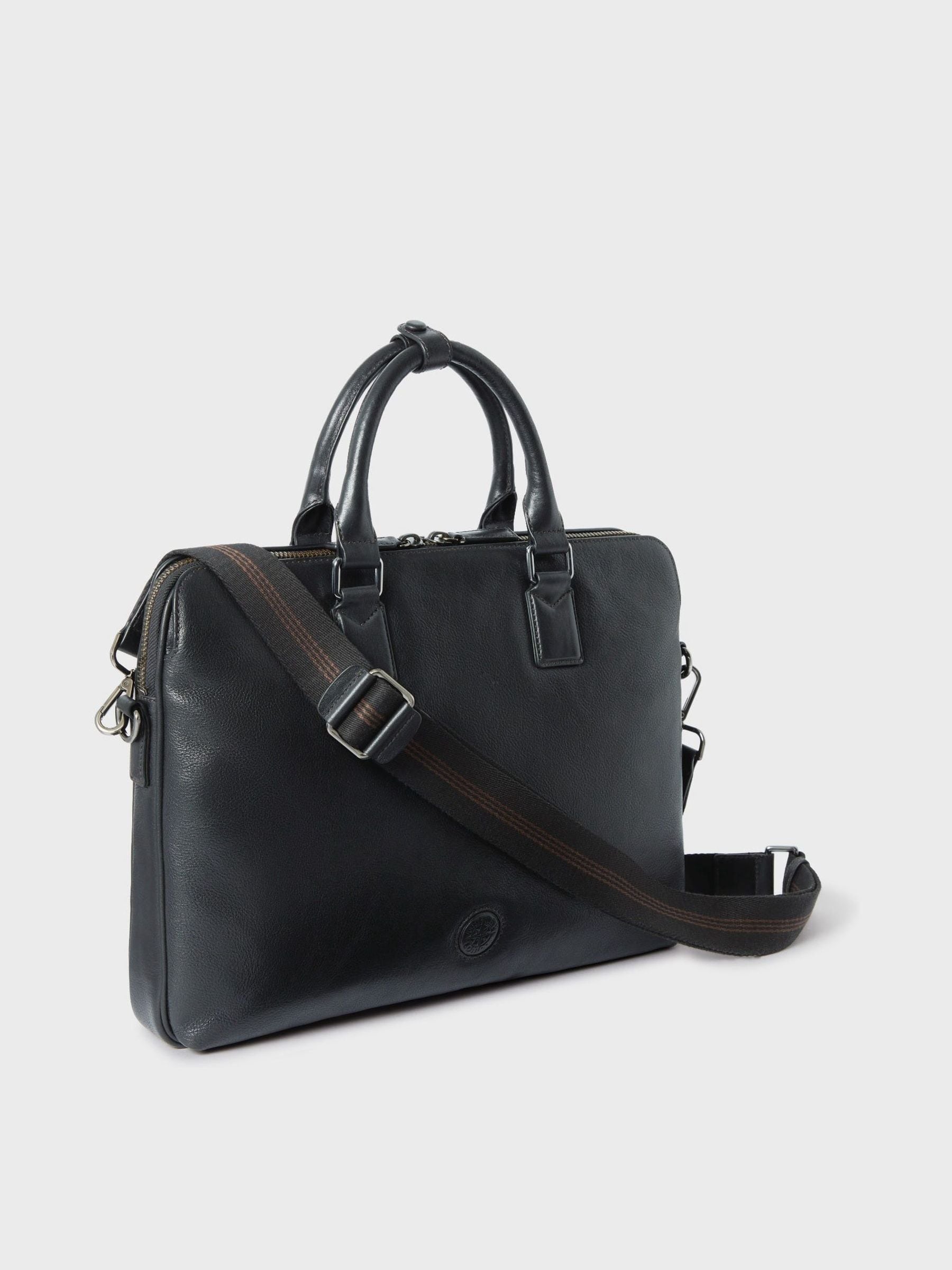 Osprey London black leather laptop bag (British brand)