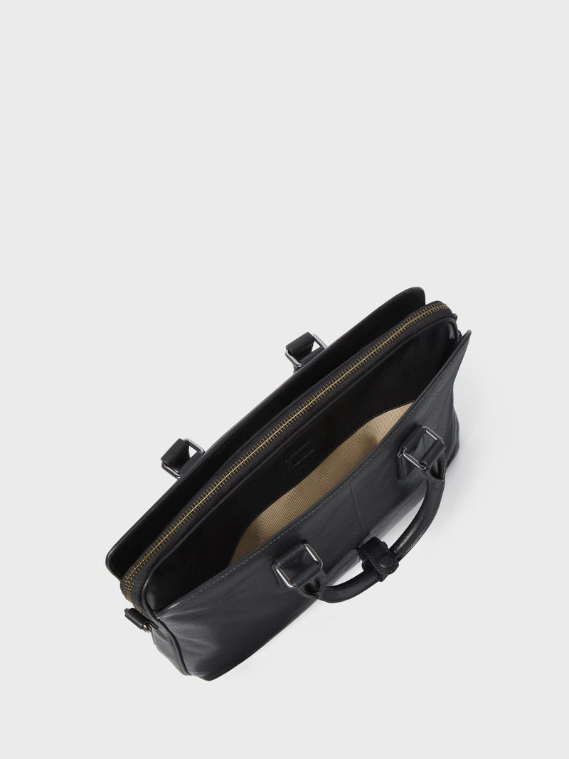 Osprey London black leather laptop bag (British brand)