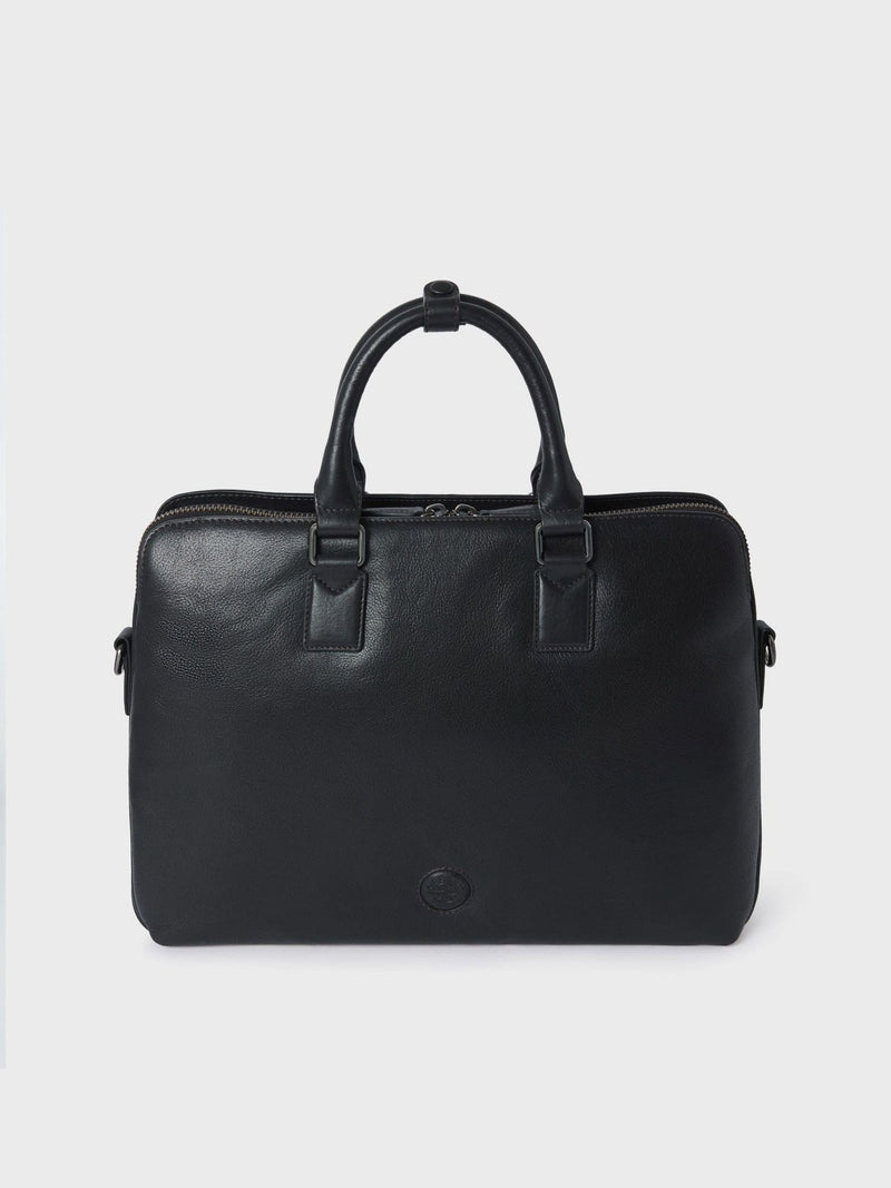 Osprey London black leather laptop bag (British brand)