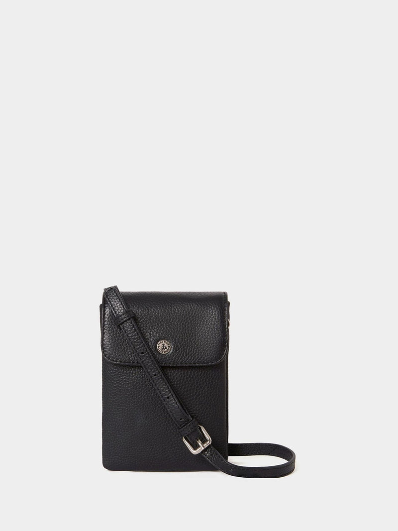 Osprey London Black Madison leather phone bag, UK version