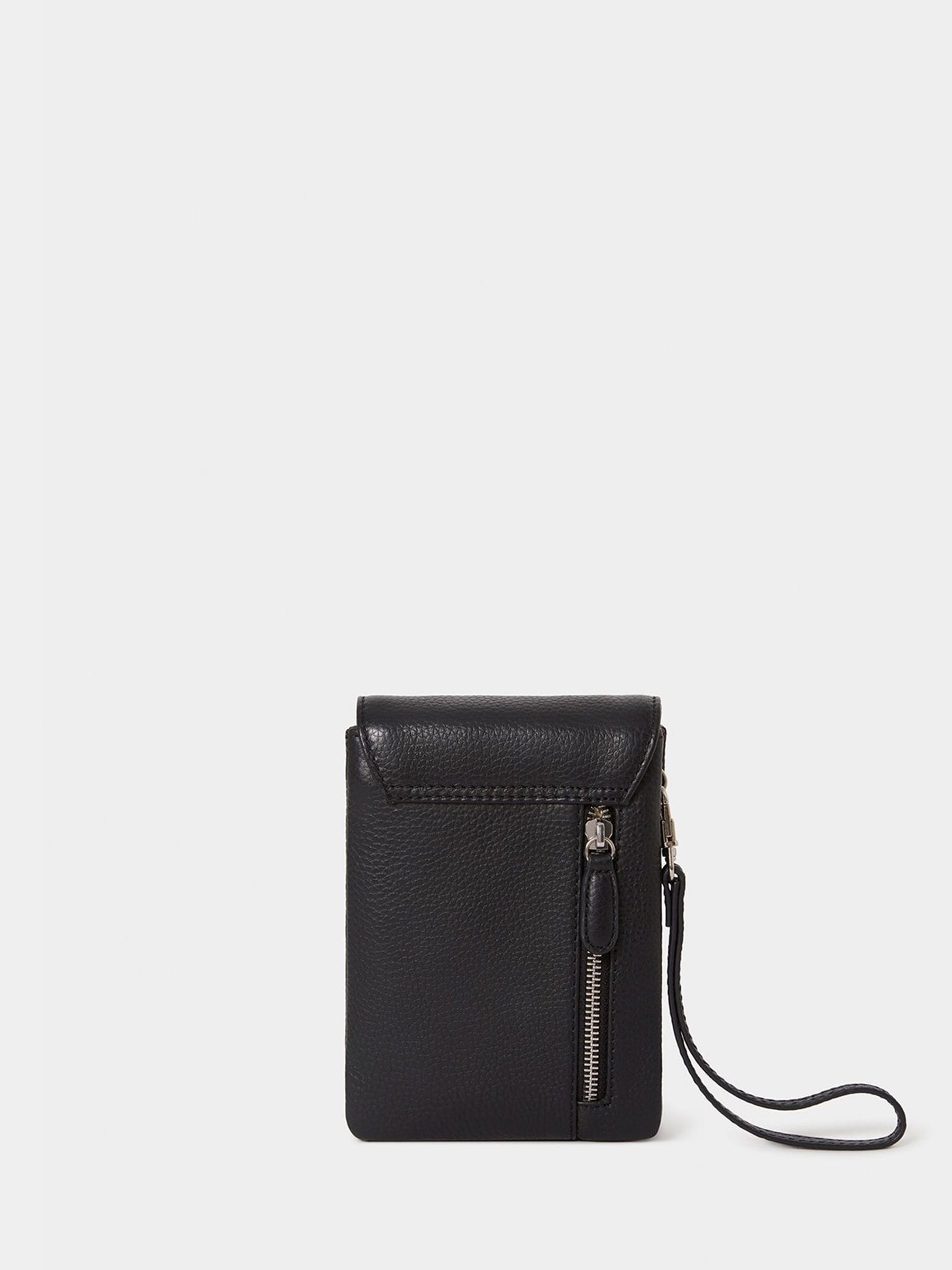 Osprey London Black Madison leather phone bag, UK version