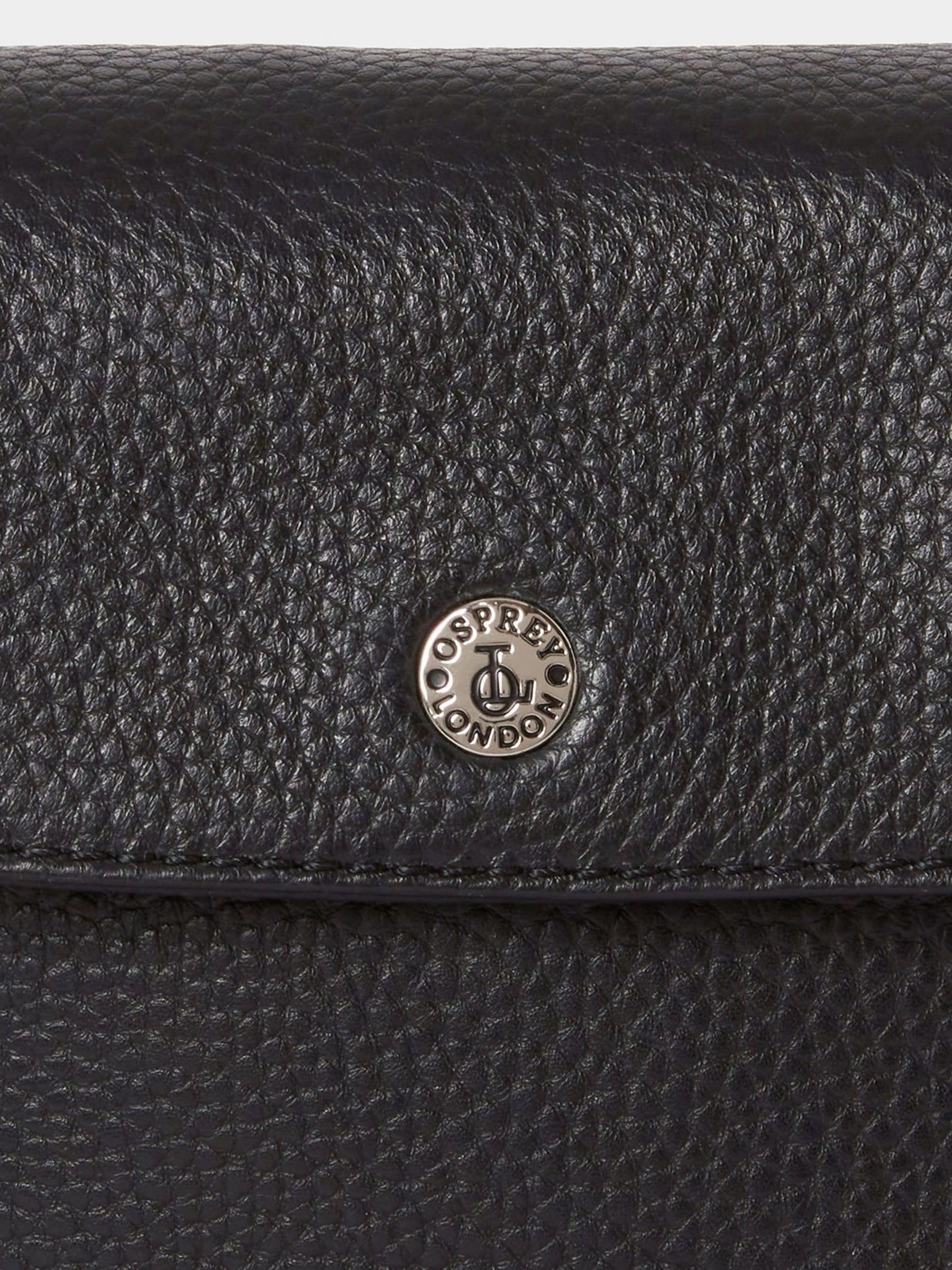 Osprey London Black Madison leather phone bag, UK version