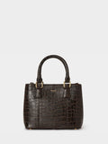 Osprey London Adaline Mini leather grab bag in dark brown, UK version