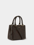 Osprey London Adaline Mini leather grab bag in dark brown, UK version