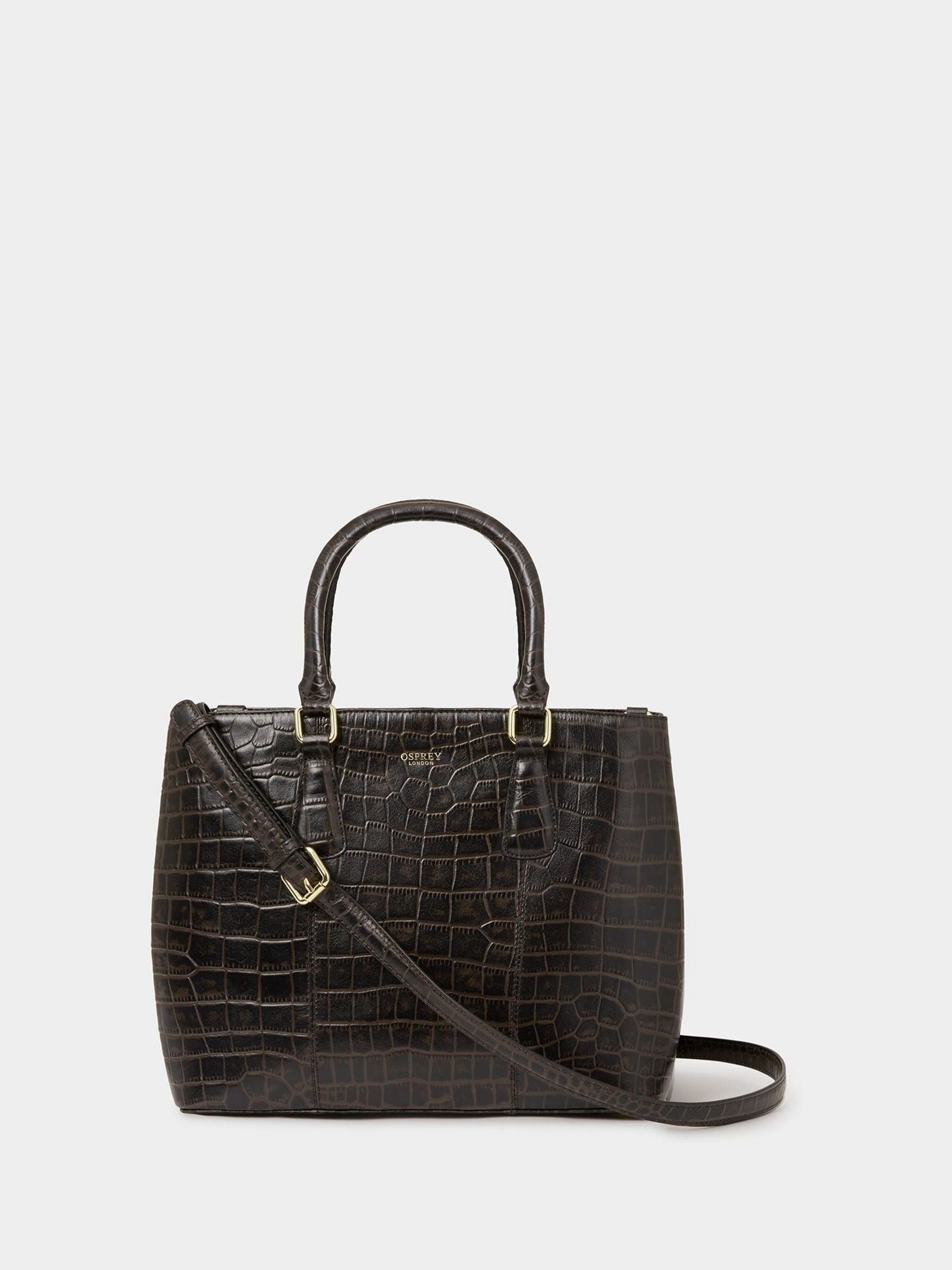 Osprey London Adaline leather work bag dark brown - British product