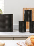 Russell Hobbs 4 Piece Black Ribbed Countertop Set, imported from the UK