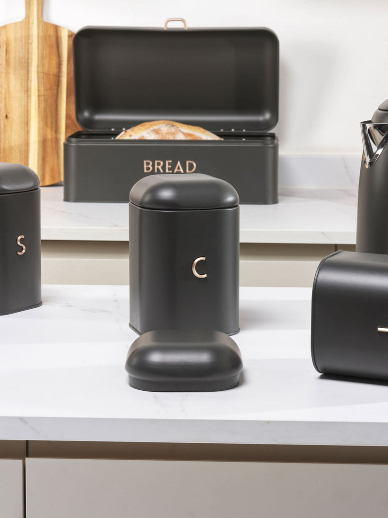 Salter Charcoal Pebble 4-piece countertop storage set (British brand)