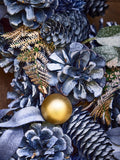 Dibor Blue Moonlight Christmas Wreath 50cm diameter - British product