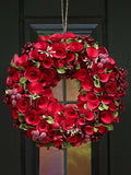Dibor Red Winter Rose Wreath 35cm - British product