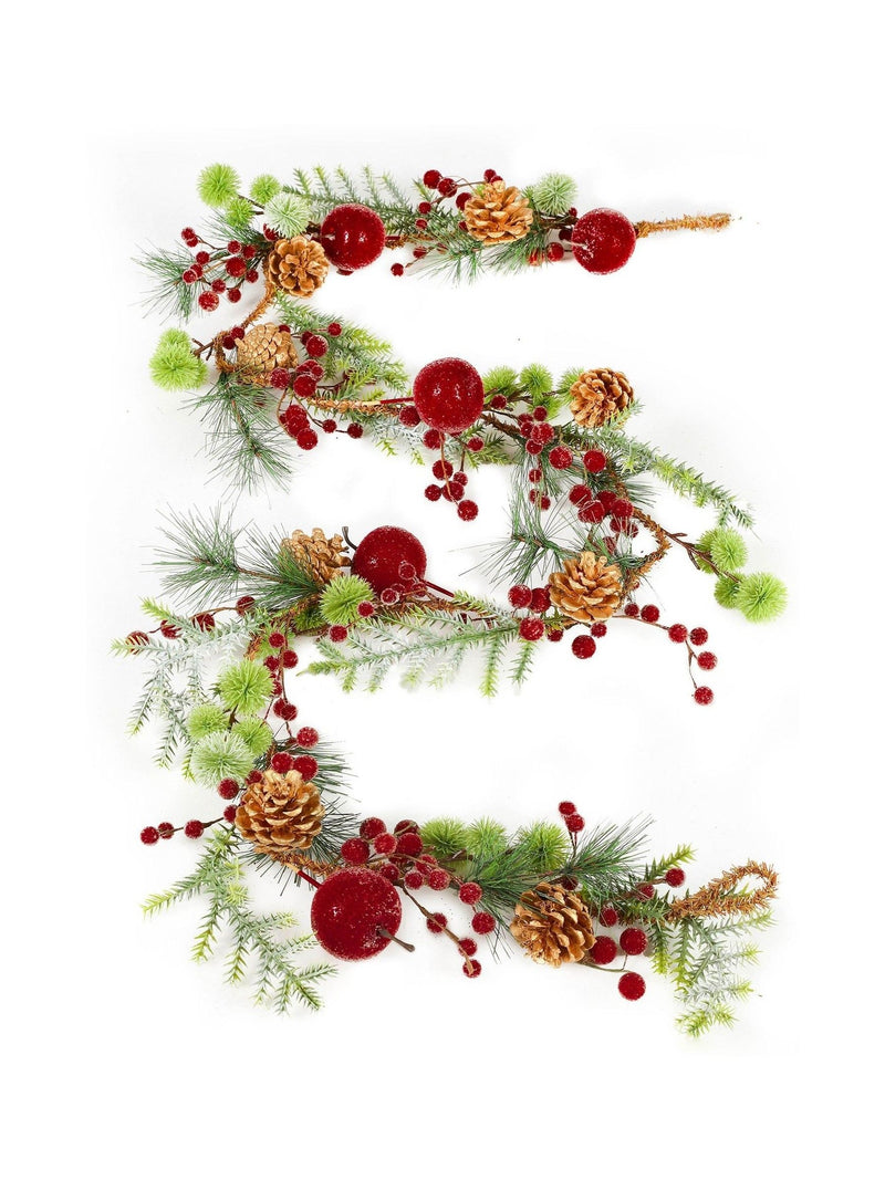 Dibor red candied apple Christmas garland 36cm, UK version