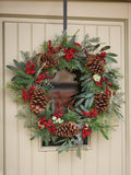 Dibor green berry bushel wreath 50cm, imported from the UK