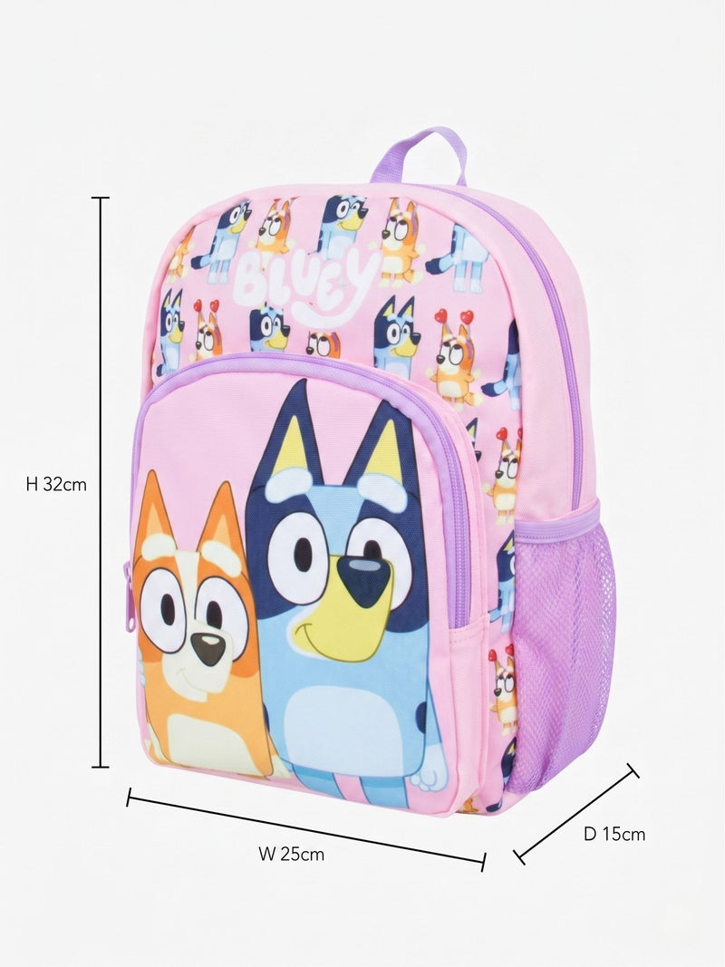 Bluey pink backpack featuring Bluey and Bingo - British product