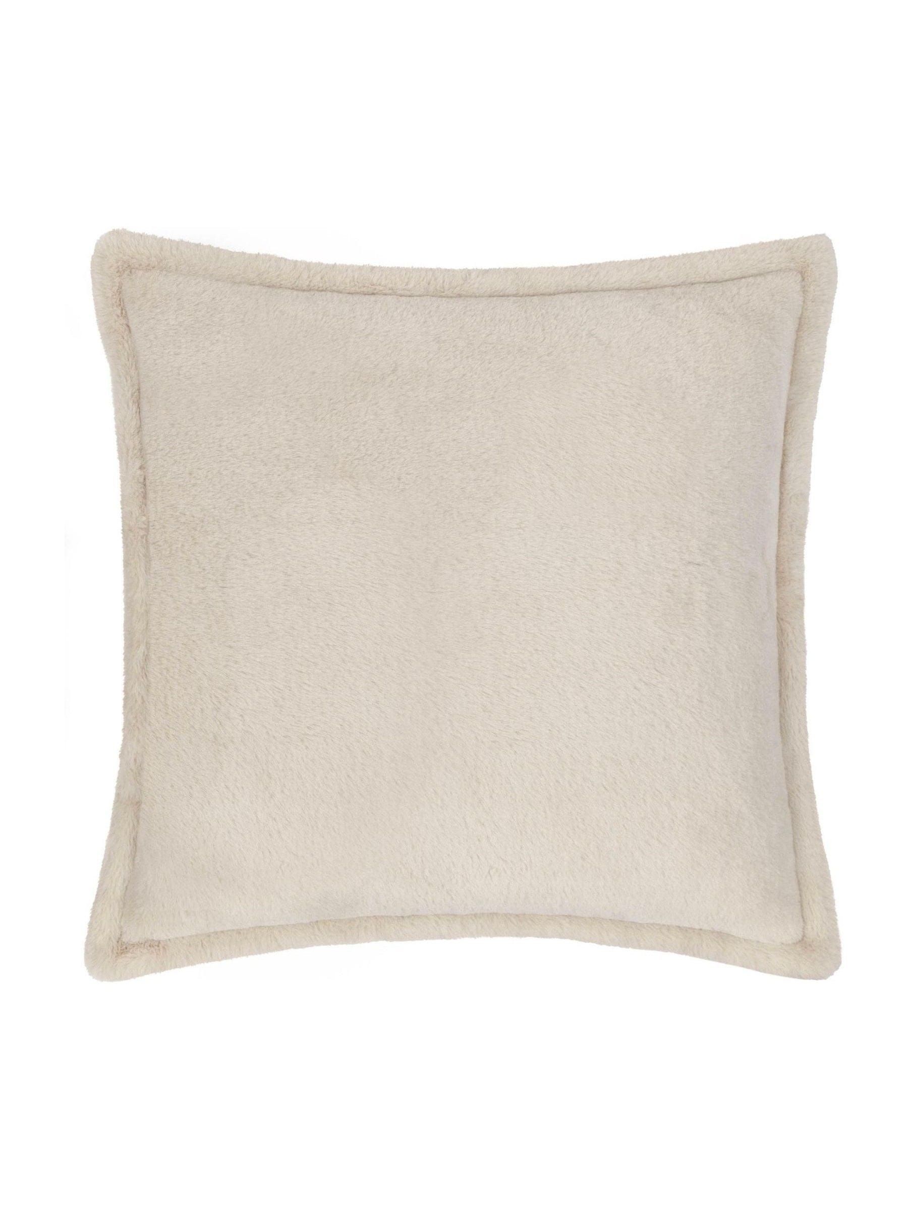 Furn Natural Beige Kallu Large Faux Fur Cushion