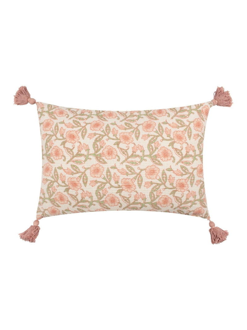 Paoletti Delphine floral tasselled cushion, UK version