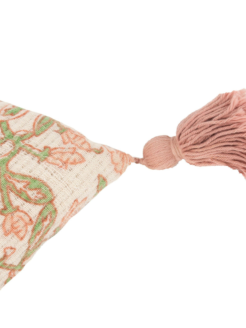 Paoletti Delphine floral tasselled cushion, UK version
