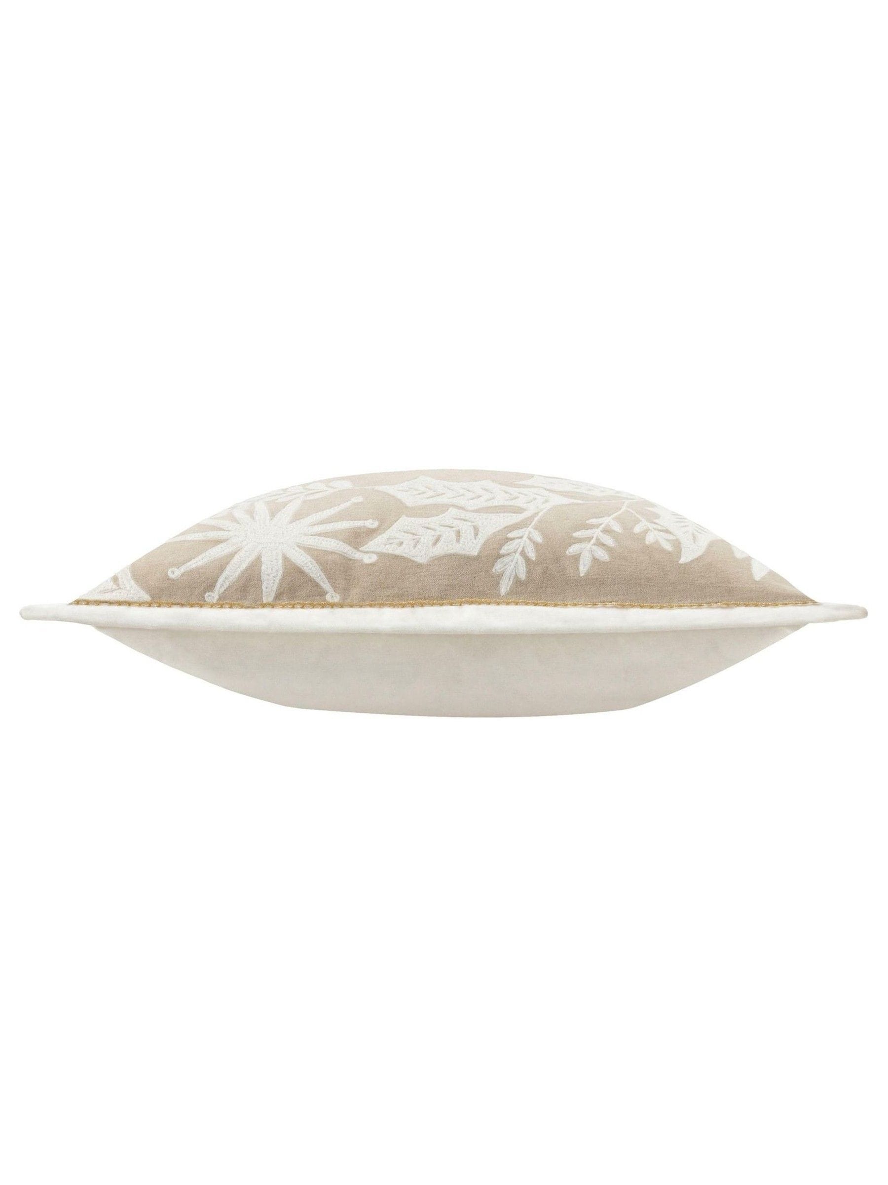 Paoletti embroidered Christmas cushion 50cm, imported from the UK
