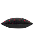 Furn black chillies embroidered cushion, UK version