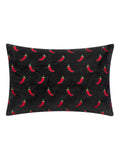 Furn black chillies embroidered cushion, UK version
