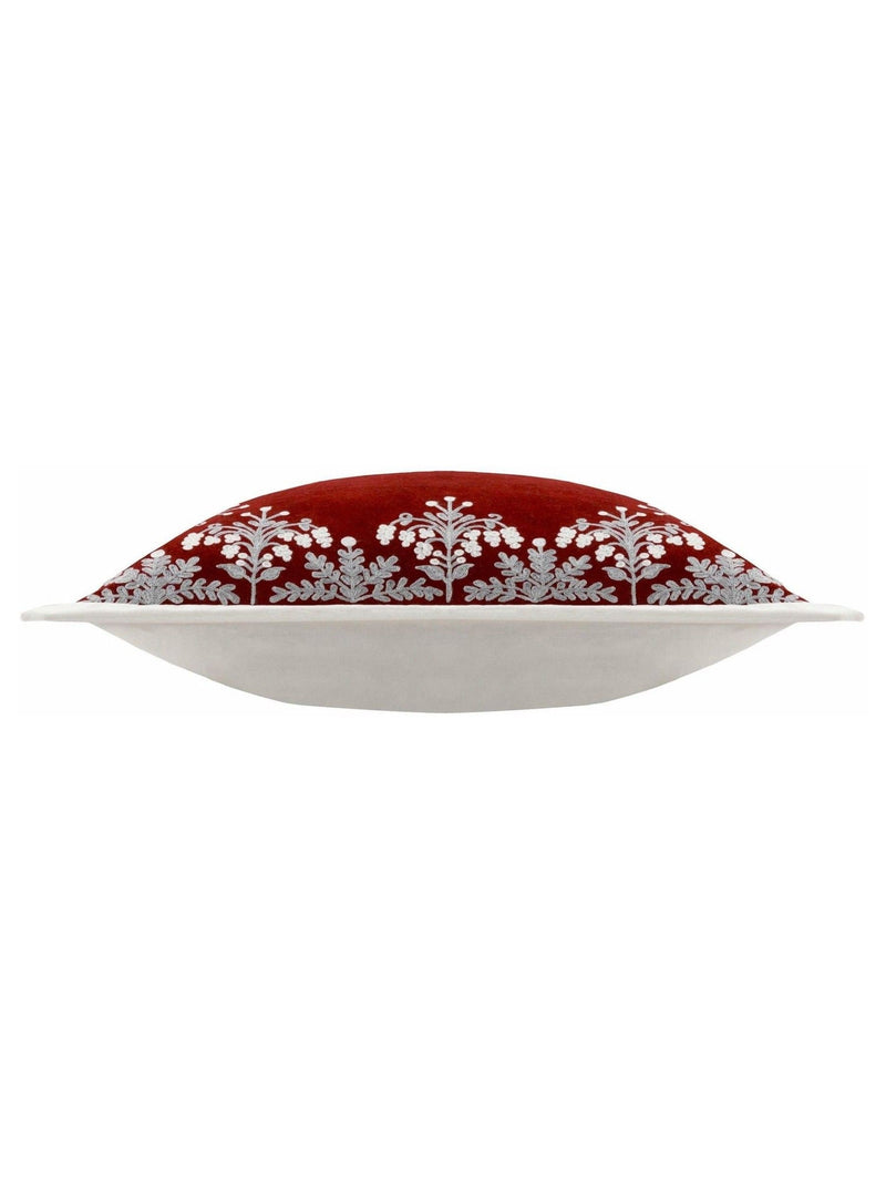 Paoletti red winter bloom floral cushion 50cm, UK version