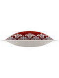 Paoletti red winter bloom floral cushion 50cm, UK version