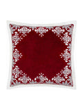 Paoletti red winter bloom floral cushion 50cm, UK version