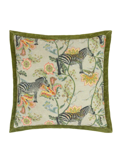 Next Wylder Ecru Green Sundra Exotic Cotton Cushion 50cm- Buy online at McGrocer